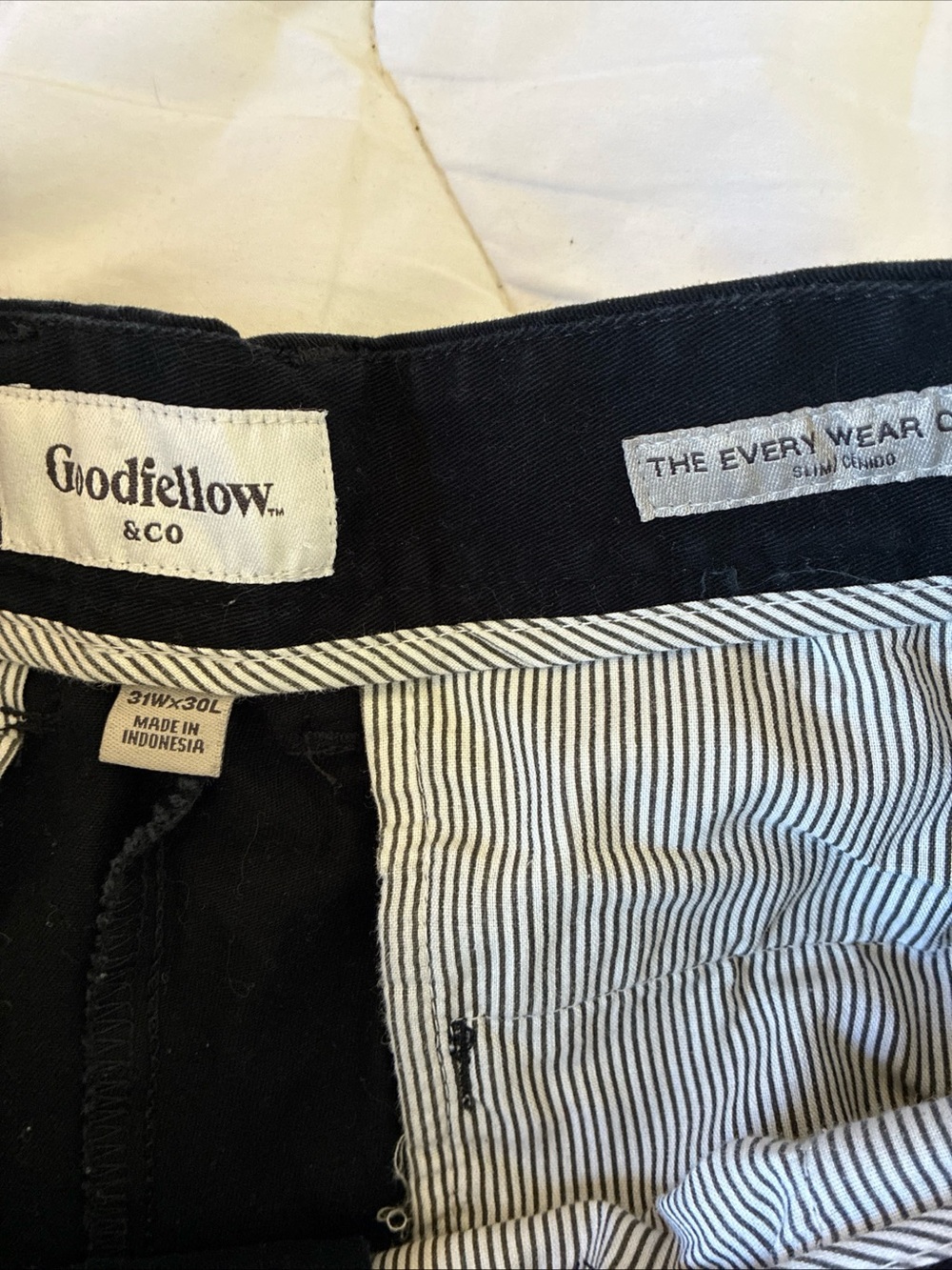 Goodfellow & Co Men’s Black Slim Chinos 31x30 Preppy